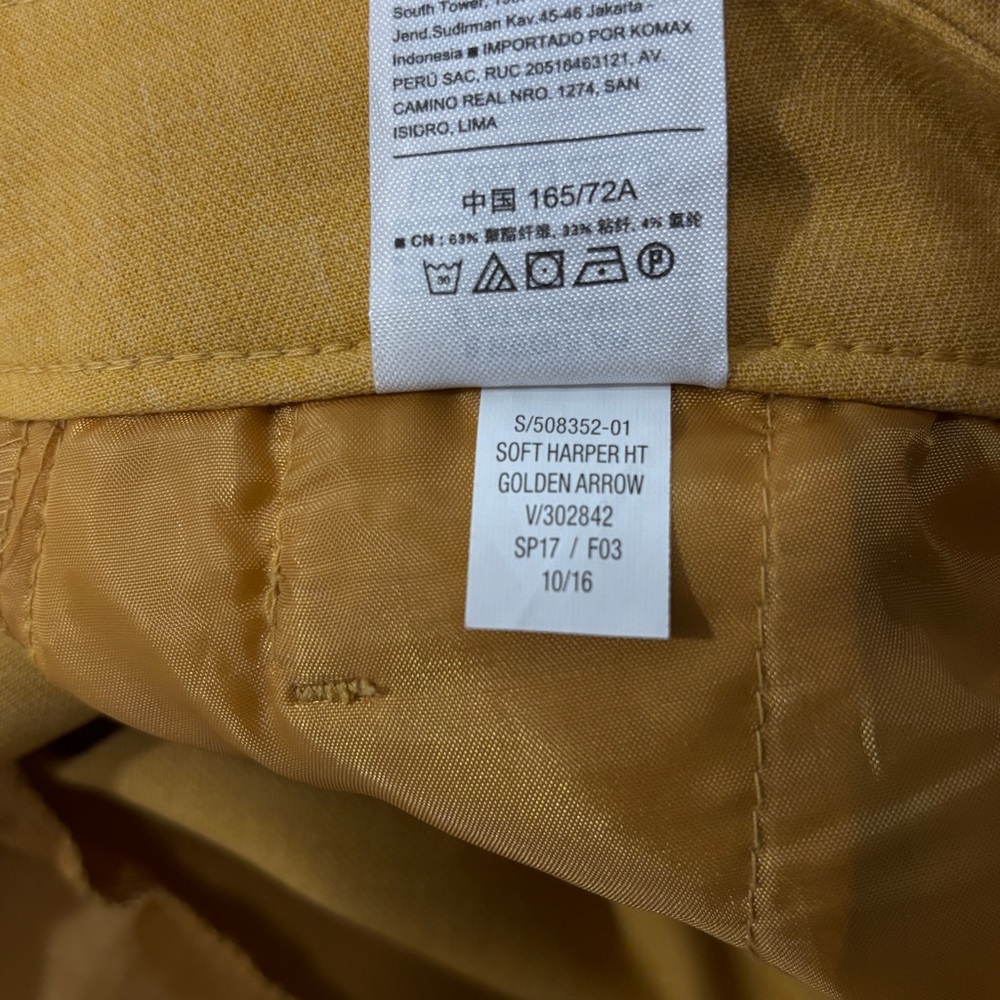 Old Navy Harper Mid-Rise Crop Pants 8 Regular Mustard Yellow Slim Work Office - Picture 10 of 13